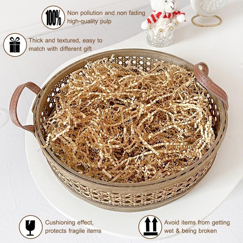 LYARCHTE Crinkle Paper Filler 5.2 oz, Crinkle Cut Paper Shred Filler Shredded TissueRaffia Grass Paper for Gift Basket Packing Bag Filler (Kraft) - Image 2